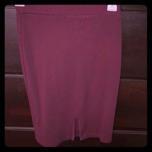 Maroon pencil skirt